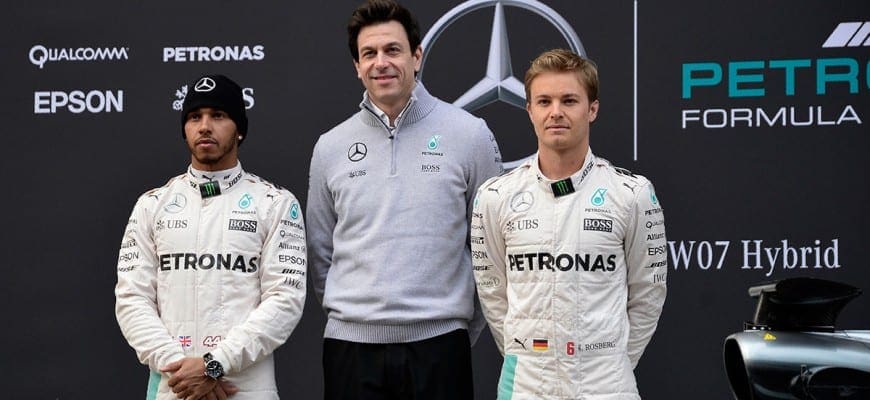 Lewis Hamilton, Toto Wolff e Nico Rosberg - Mercedes