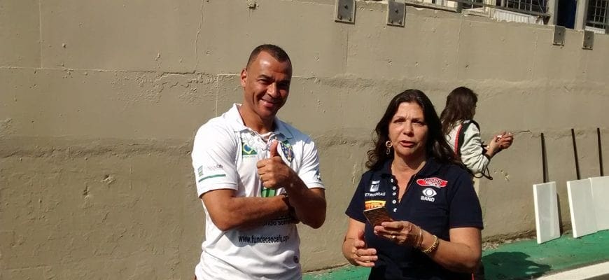 Cafu acompanhado pela presidente da Fórmula Truck, Neusa Navarro Félix - Etapa São Paulo