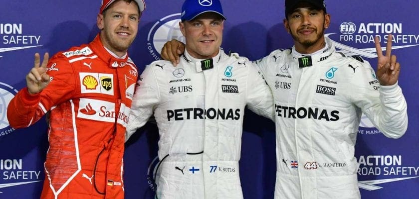 Vettel, Bottas e Hamilton - Grid - GP de Abu Dhabi