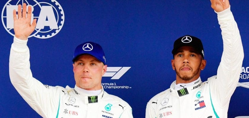 Hamilton e Bottas (Mercedes) - Espanha