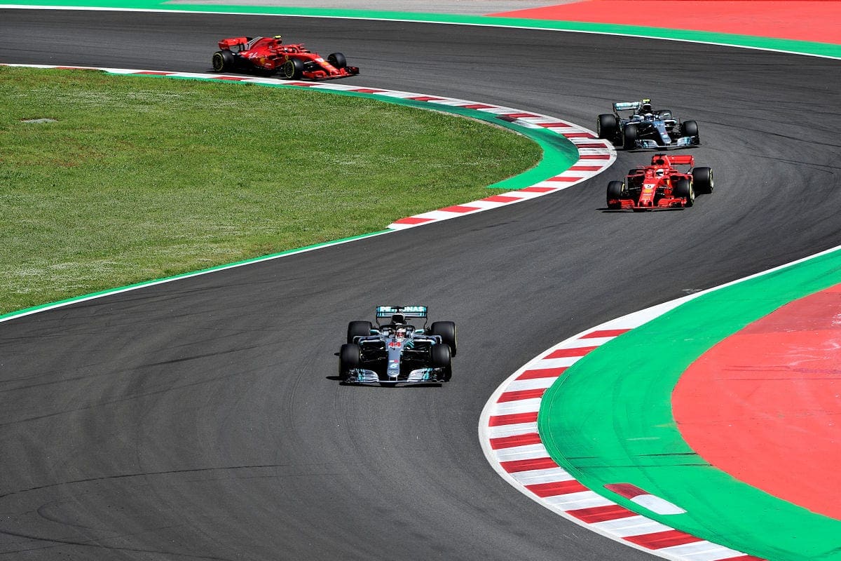 Lewis Hamilton (Mercedes), Sebastian Vettel (Ferrari) e Valtteri Bottas (Mercedes) - GP da Espanha de F1 2018