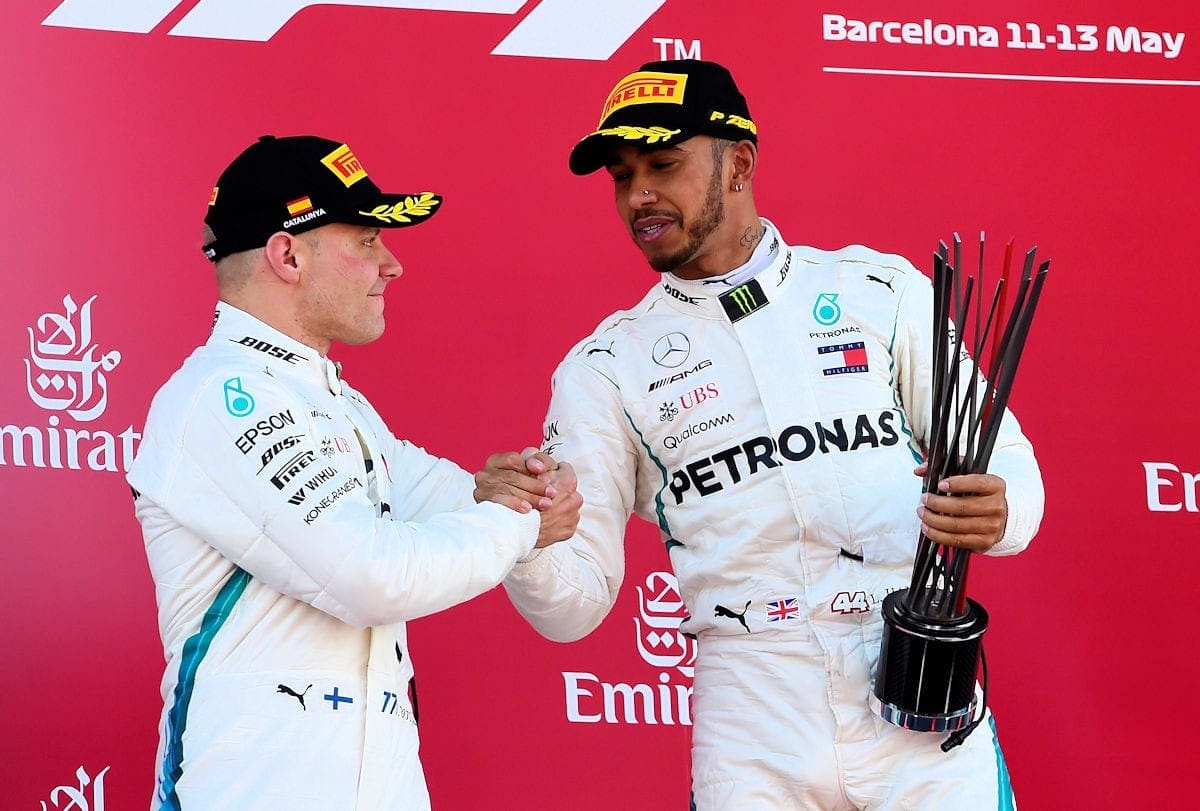 Valtteri Bottas e Lewis Hamilton (Mercedes) - GP da Espanha de F1 2018