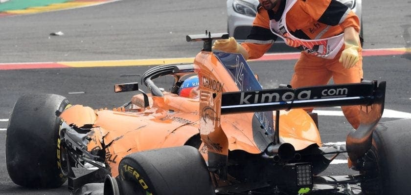 Acidente GP da Bélgica F1 - Fernando Alonso