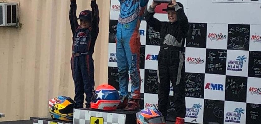 Com 100% de aproveitamento, Enzo Vidmontiene vence etapa dupla de kart nos Estados Unidos