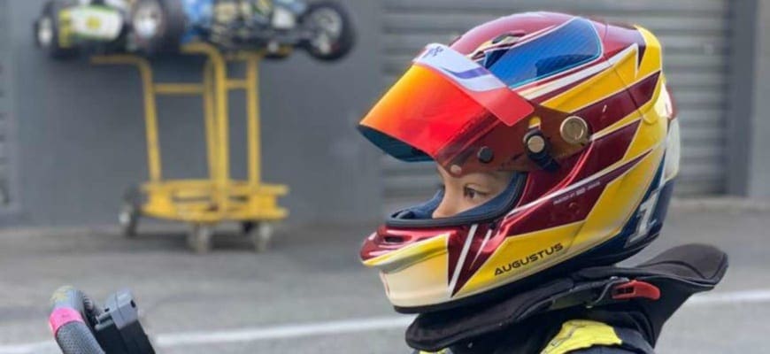 Lewis Hamilton inspira campeão do kart brasileiro de 8 anos até no capacete: Augustus Toniolo