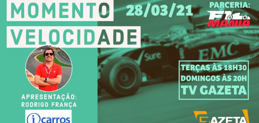 Assista ao Momento Velocidade deste domingo, 28 de março