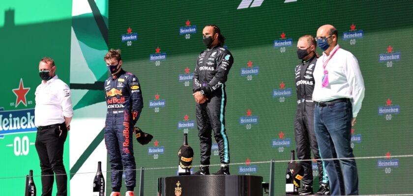 Lewis Hamilton, Valtteri Bottas e Max Verstappen - Pódio - GP de Portugal F1 2021