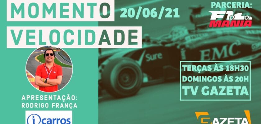 Assista ao Momento Velocidade deste domingo, 20 de junho