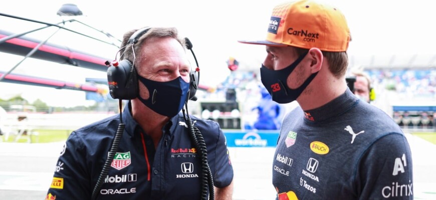 Christian Horner e Max Verstappen