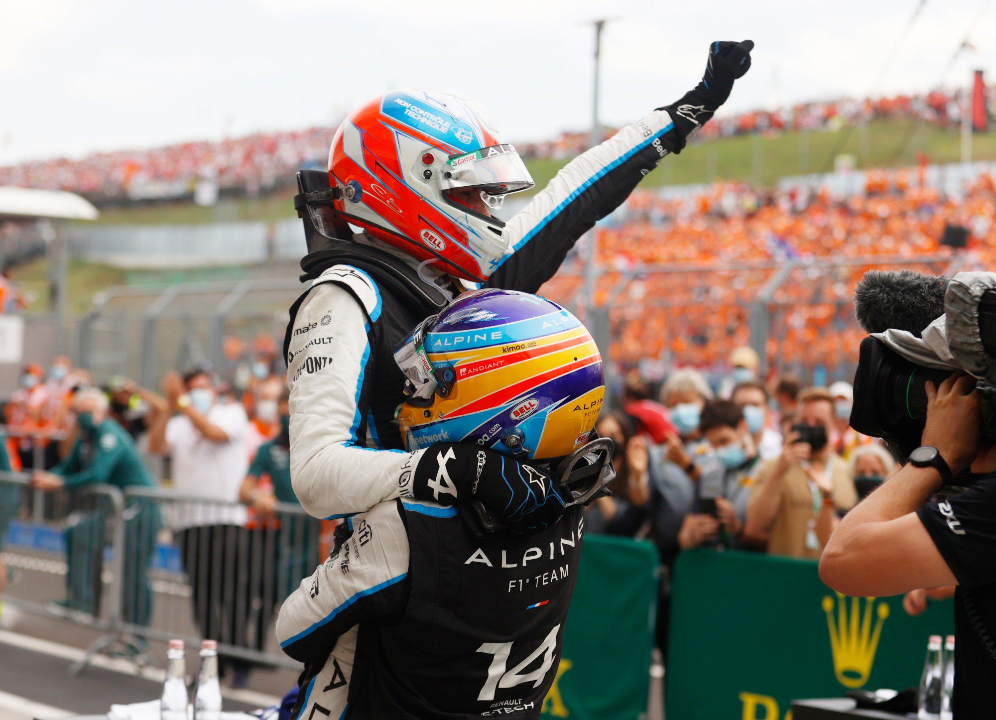 Esteban Ocon e Fernando Alonso - GP da Hungria F1 2021