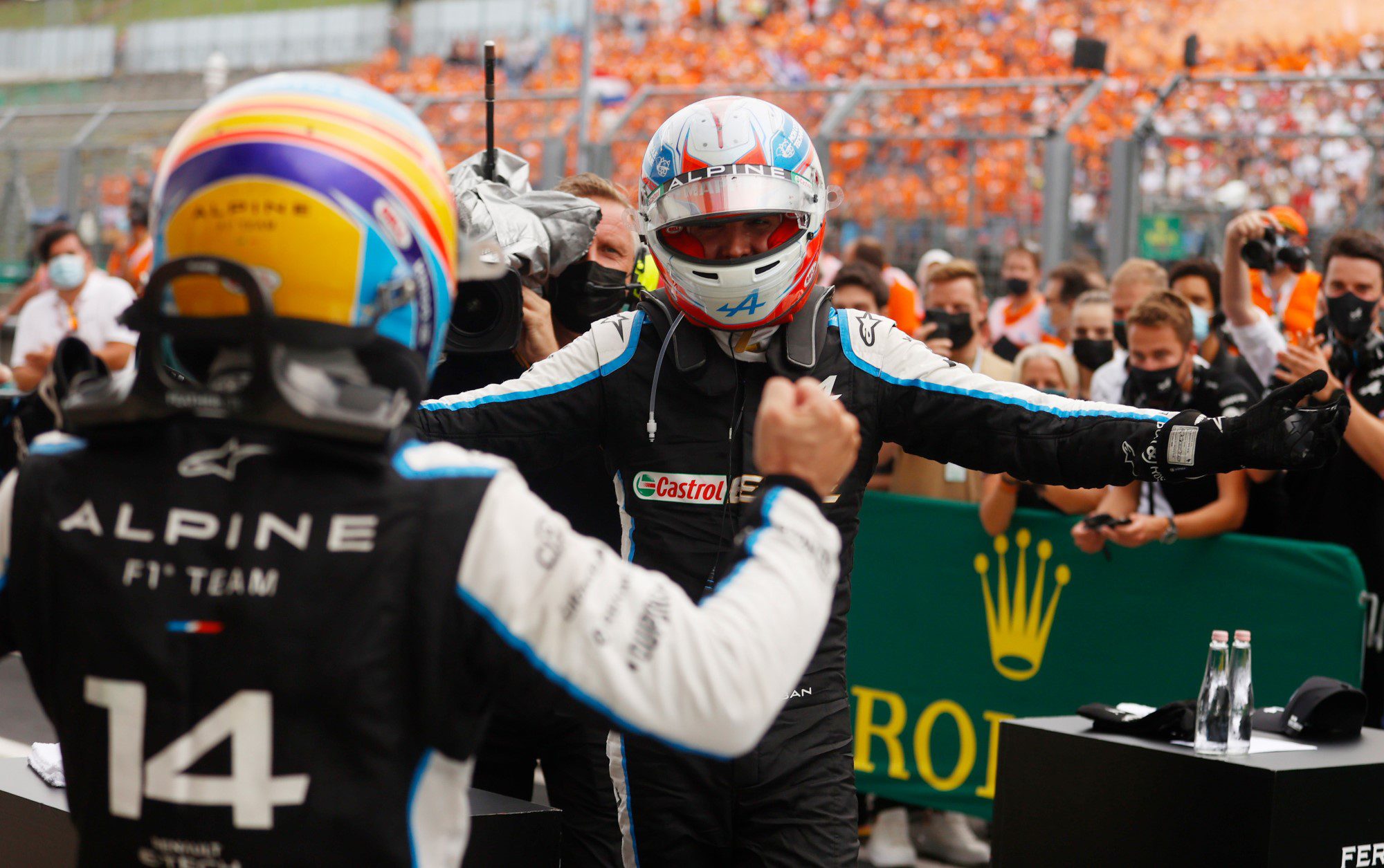 Esteban Ocon e Fernando Alonso - GP da Hungria F1 2021