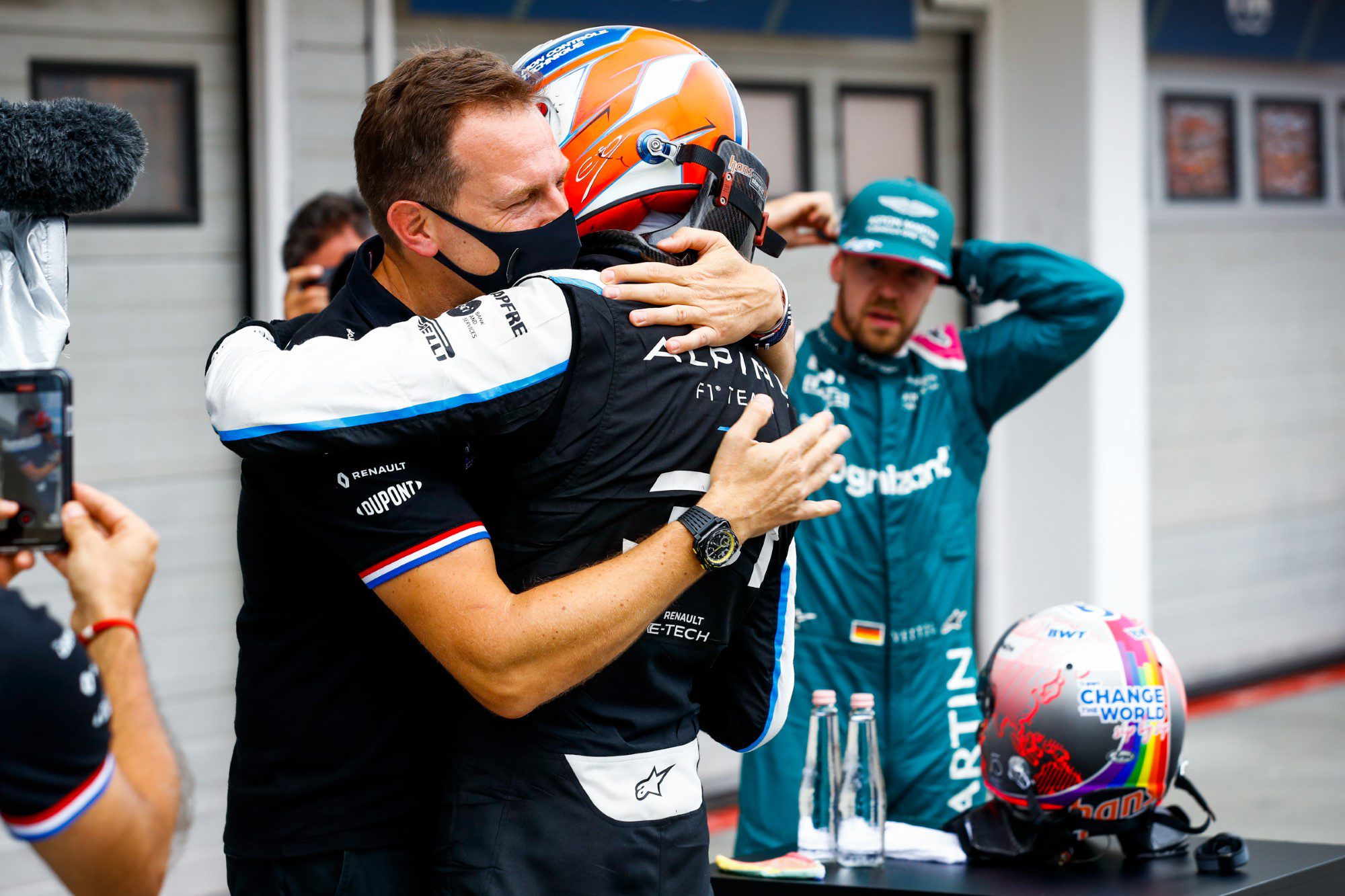 Esteban Ocon e Laurent Rossi - GP da Hungria F1 2021