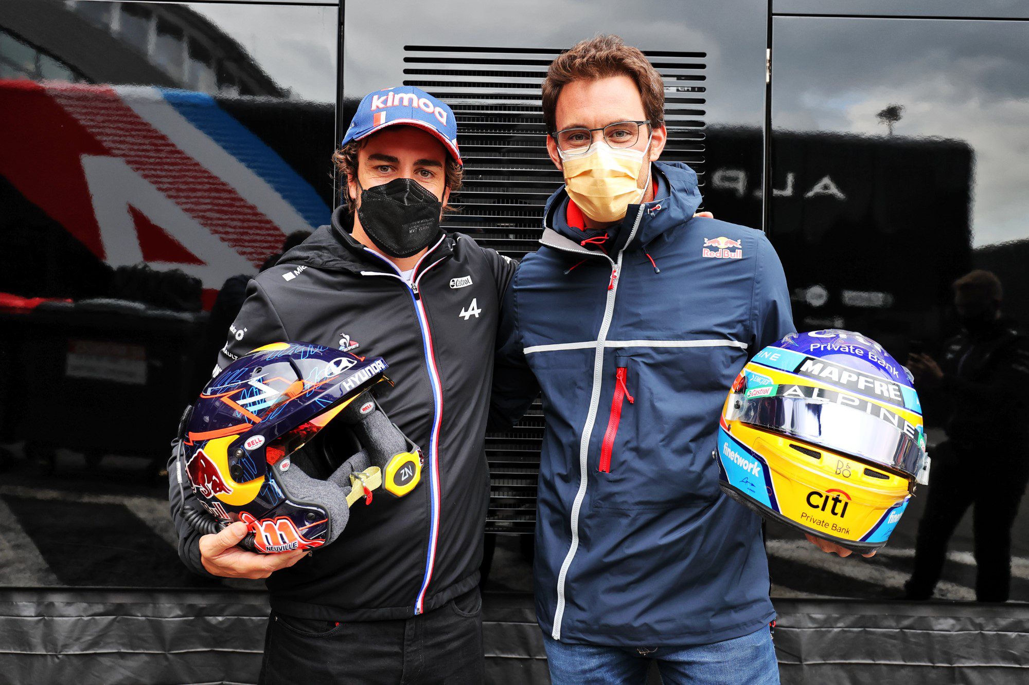 Fernando Alonso e Thierry Neuville (Alpine) GP da Bélgica F1 2021