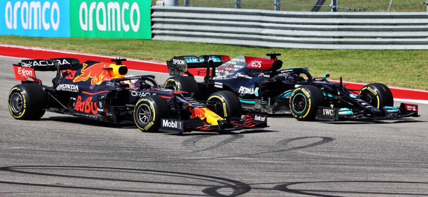 Max Verstappen e Lewis Hamilton, Largada, GP dos EUA, Circuito das Américas, F1 2021