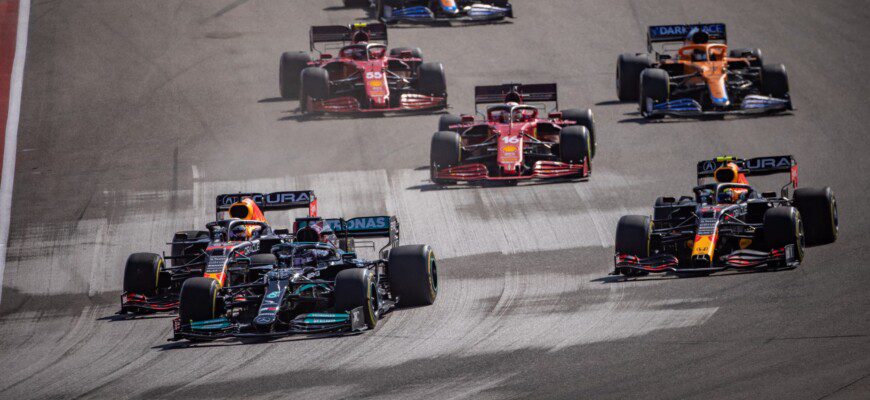 Max Verstappen e Lewis Hamilton, Largada, GP dos EUA, Circuito das Américas, F1 2021