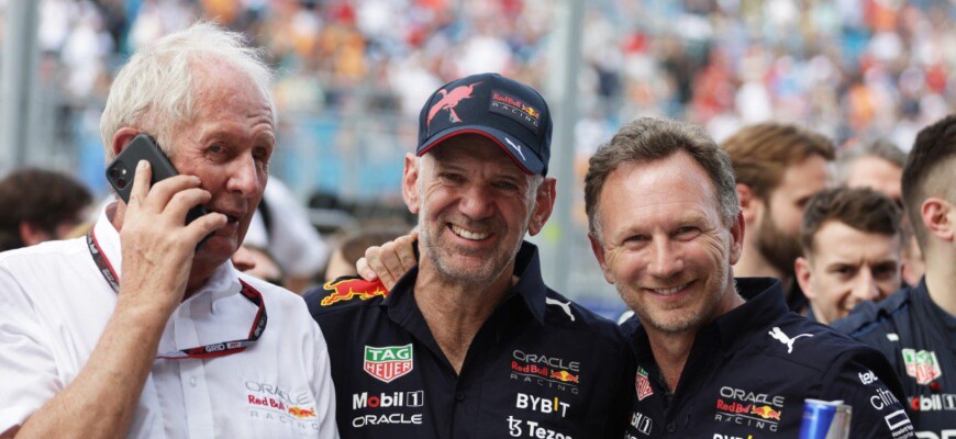 Helmut Marko, Adrian Newey e Christian Horner