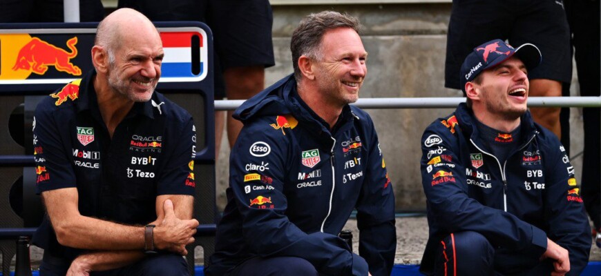 Adrian Newey, Christian Horner e Max Verstappen