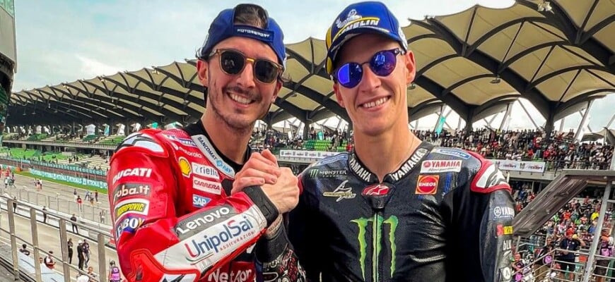 Francesco Bagnaia (Ducati) Fabio Quartararo (Yamaha) - Malásia MotoGP 2022