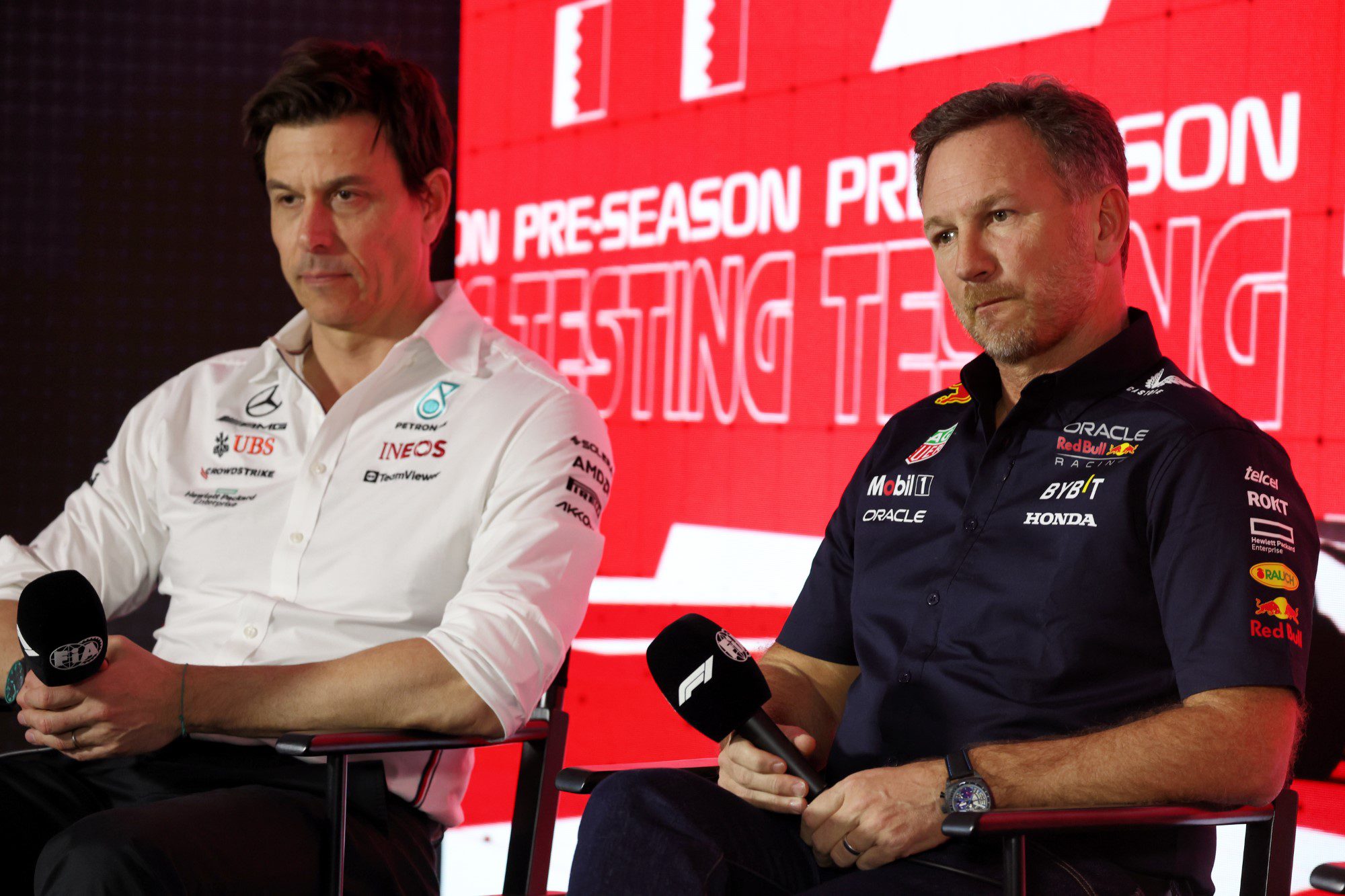 F1: Horner e Wolff concordam sobre Ferrari, brincam sobre possível filme de rivalidade