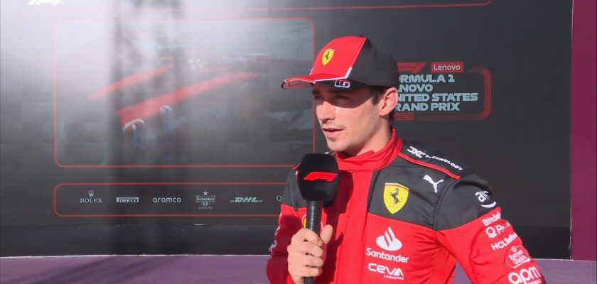 F1: Leclerc reconhece erros, mas se diz “realmente feliz” com pole nos Estados Unidos