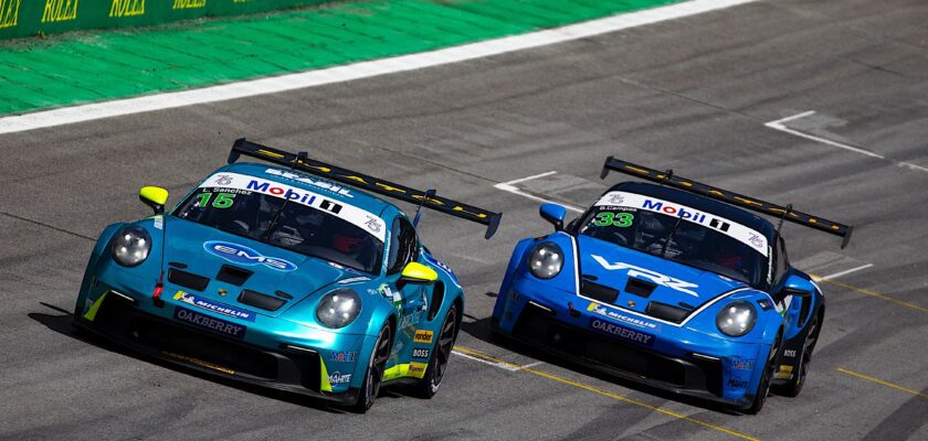 Porsche Cup: Leo Sanchez escala o pelotão e vai novamente ao pódio na preliminar da Fórmula 1