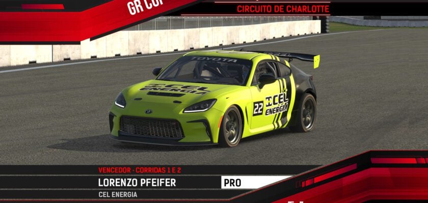 Realdrive GR Cup: Lorenzo Pfeifer (Cel Energia) vence duas corridas em Charlotte