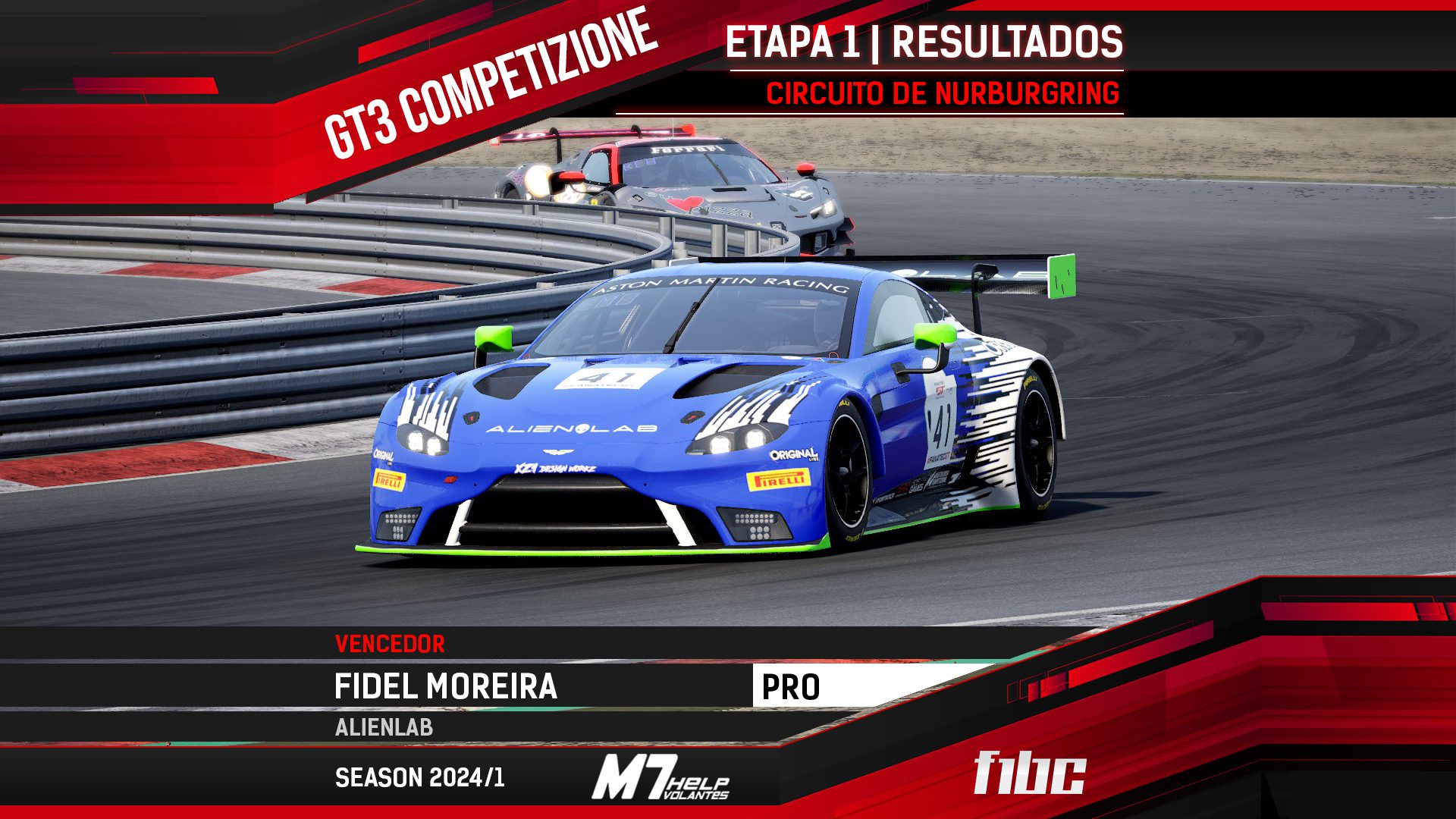 F1BC GT3 Competizione: Fidel Moreira vence na última curva em Nurburgring