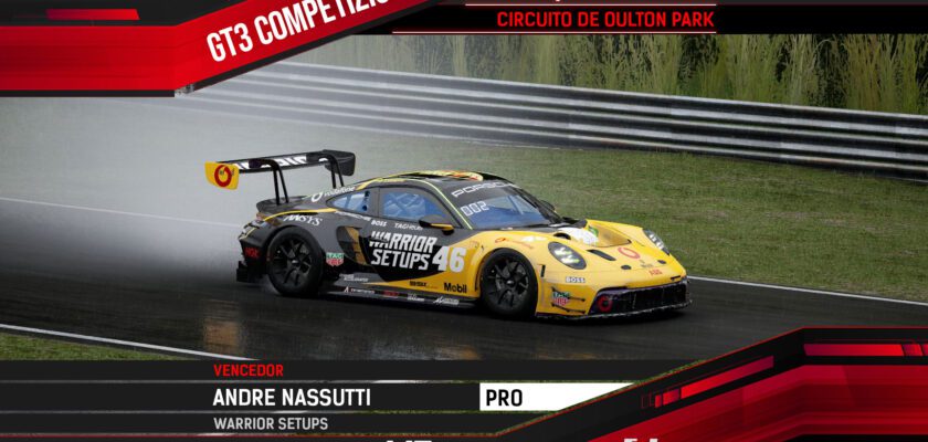 F1BC GT3 Competizione: Andre Nassutti vence corrida com chuva em Oulton Park