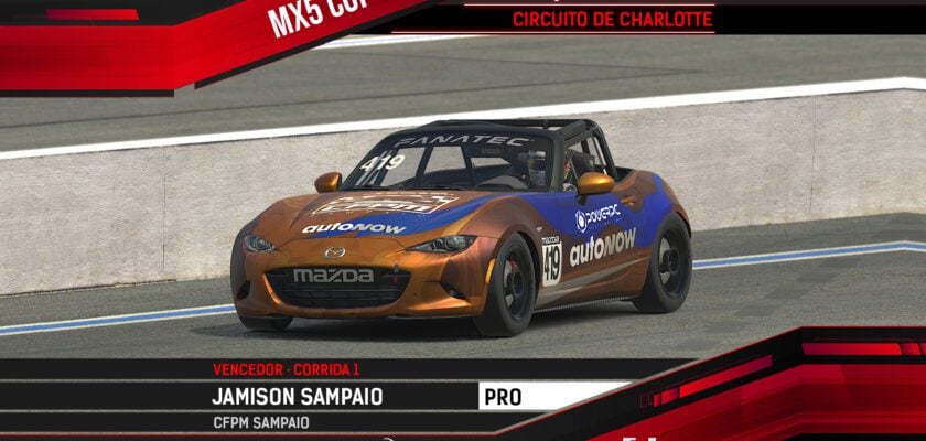 AMIKA MX5 Cup: Jamison Sampaio e Marcos Paiva vencem em Charlotte