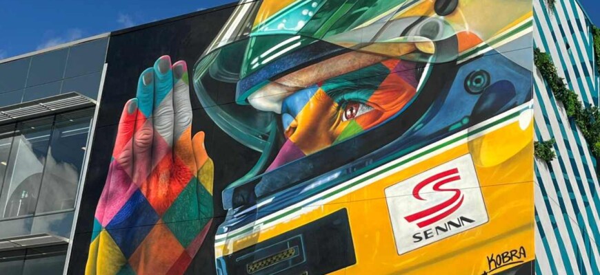 Mural de Eduardo Kobra sobre Senna em Miami