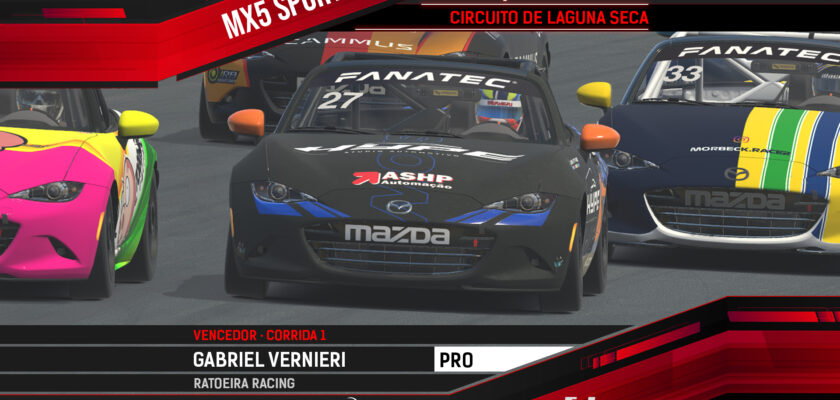 AMIKA MX5 Sport: Gabriel Vernieri e Rodrigo Gadelha vencem em Laguna Seca