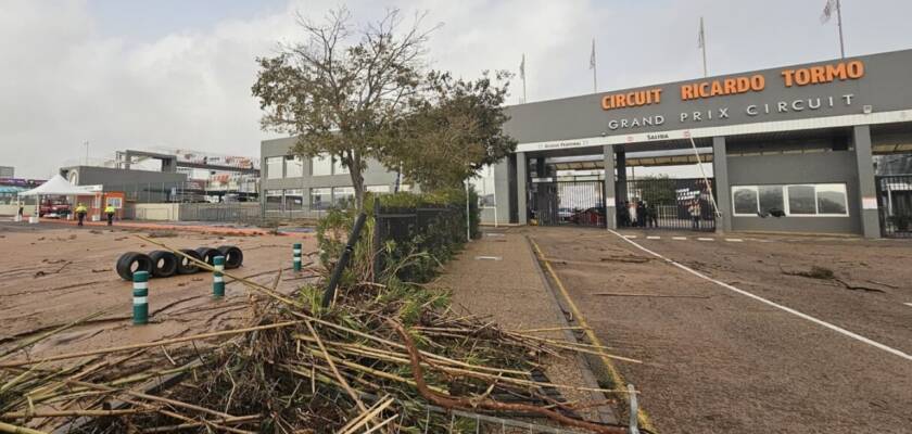 Destruição no Circuito Ricardo Tormo, em Valência