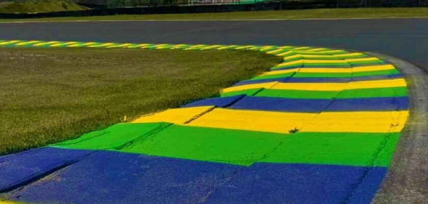 F1: Interlagos traz nova pintura de zebras com azul, verde e amarelo