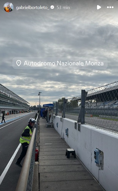 F1: Bortoleto publica foto no Autódromo de Monza