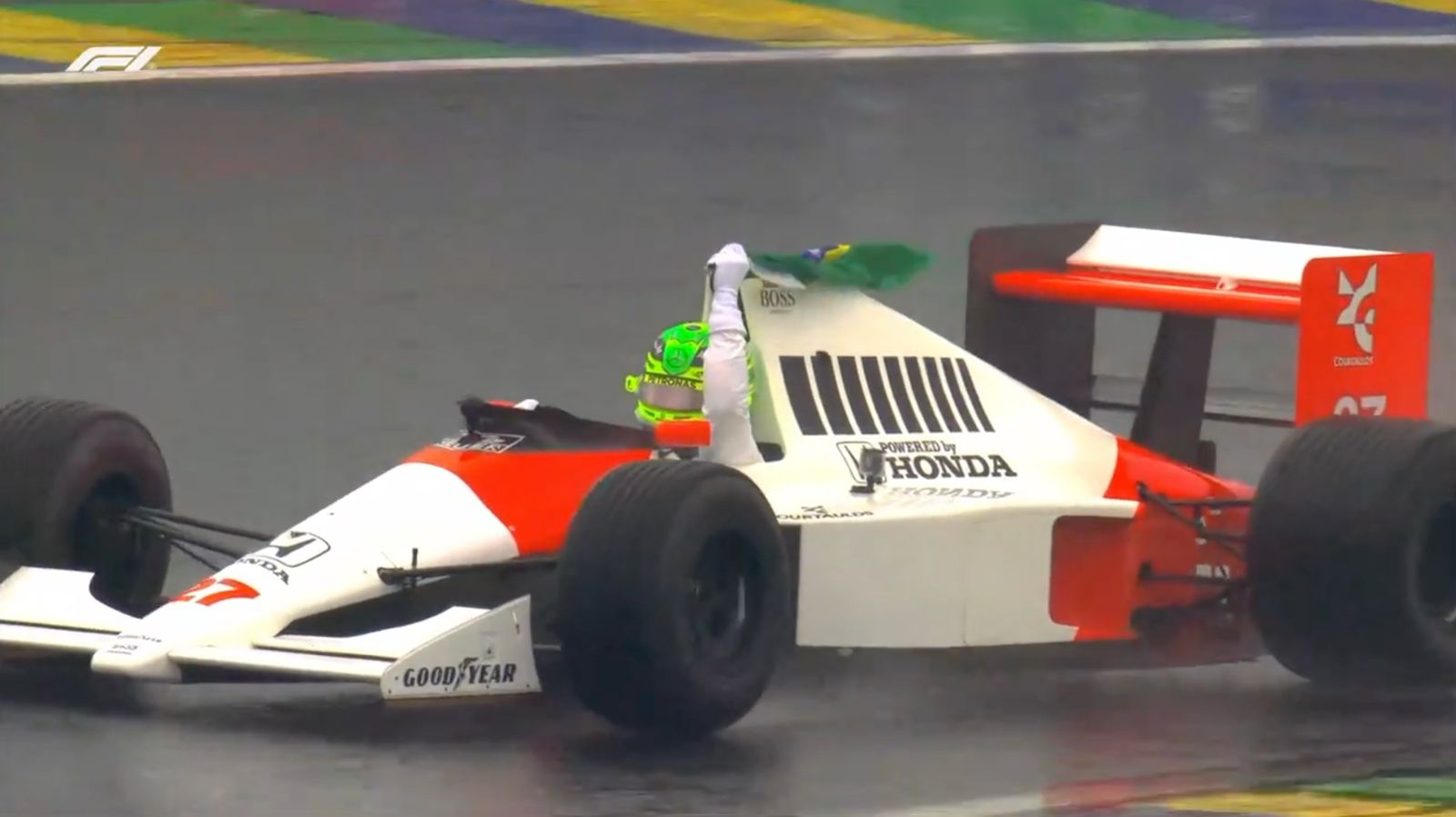 F1: Veja as fotos de Hamilton pilotando a McLaren MP4/5B de Senna em Interlagos