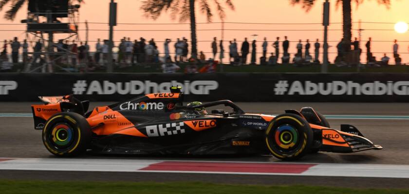 F1: Norris é mais veloz e lidera 1-2 da McLaren no TL2 em Abu Dhabi